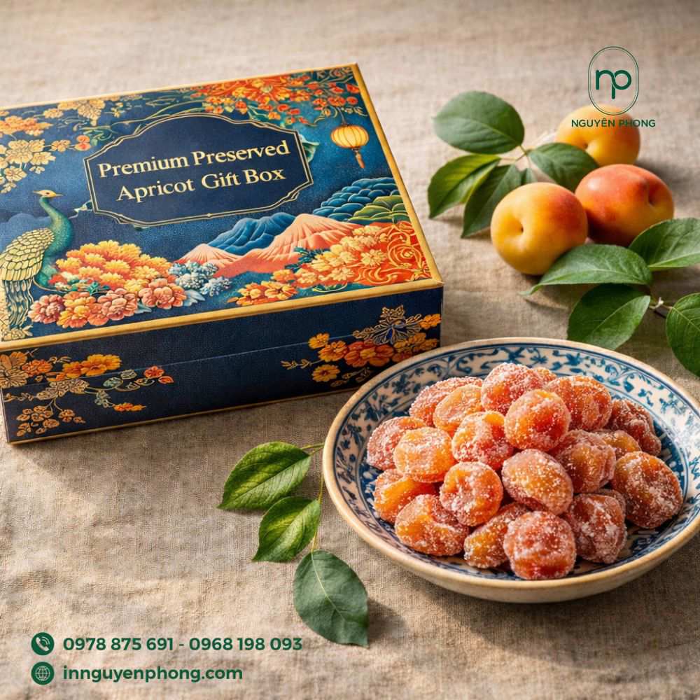 Hộp giấy đựng ô mai cao cấp làm quà tặng